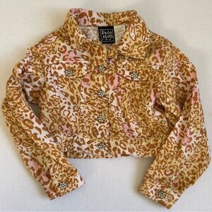 Kids Leopard Print Jacket - Brown and Pink